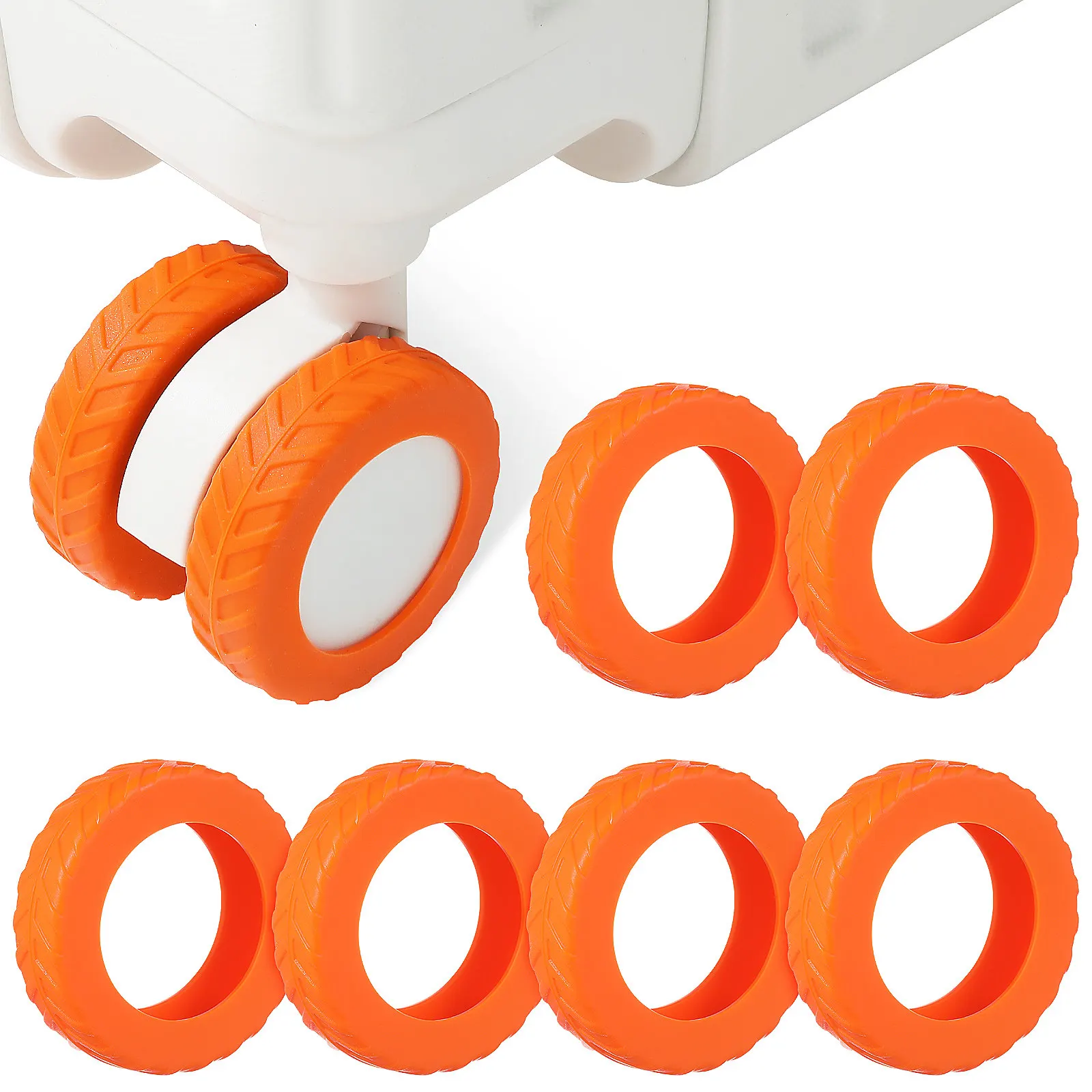 

8Pcs Luggage Wheel Protector Silicone Covers Nonslip Shock Absorber Silent Suitcase Caster Wheel Protectors Travel Rolling Socks