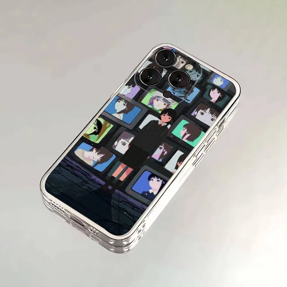 Seriële Experimenten L-Lain Telefoonhoesje Voor iPhone 16,15,14,13,12,11,17 Pro,Max,Plus,X,XS,XR,SE,Mini Transparante Soft Cover