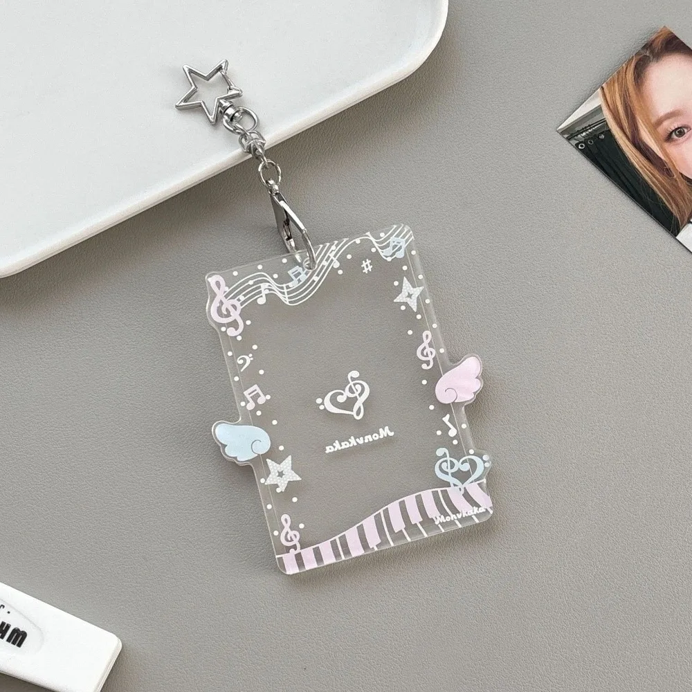 Cute Acrylic Photocard Holder Transparent Music Photo Card Protector Portable Pendant Card Sleeve For ID Badge