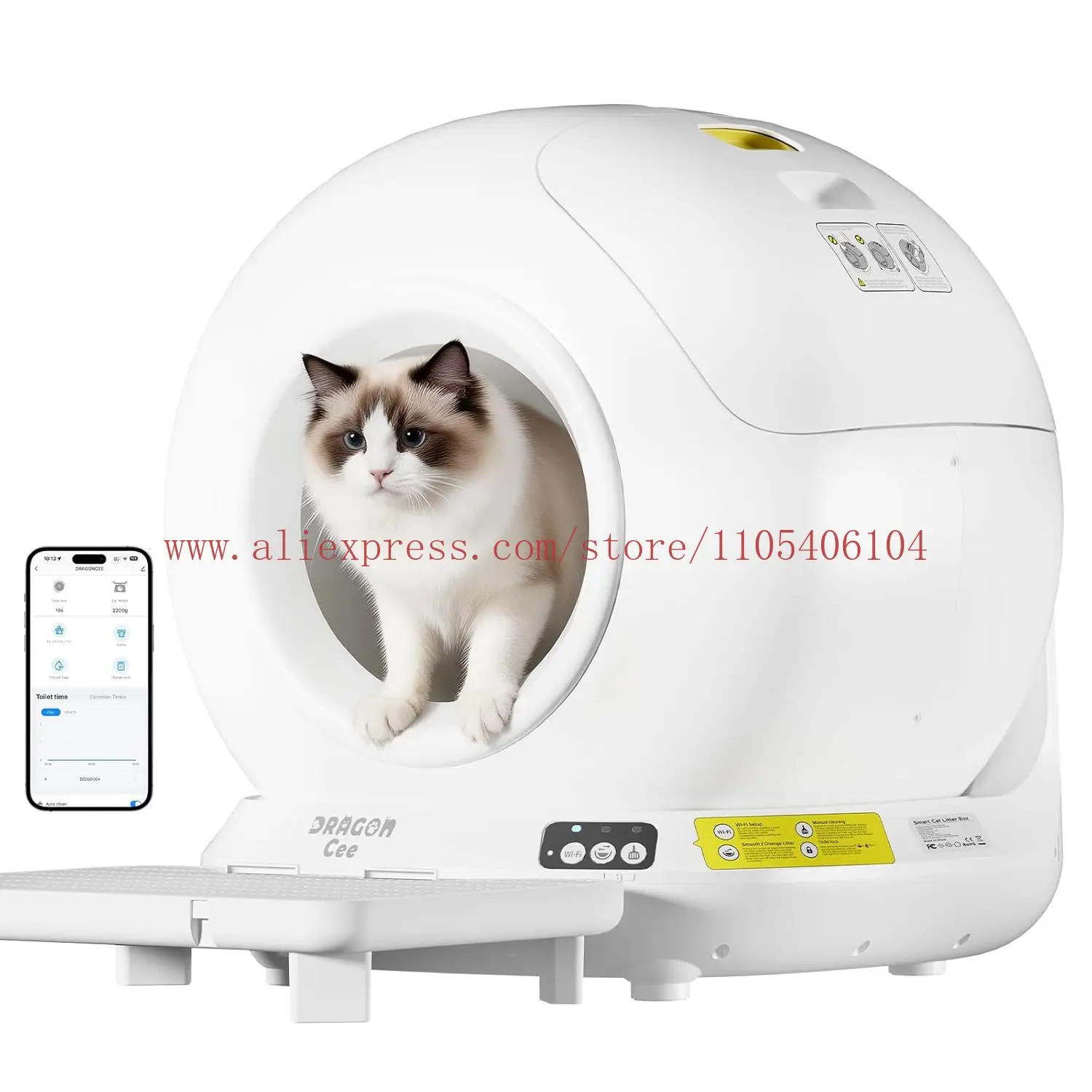 Automatic Self-Cleaning Cat Box for Multiple Cats, Smart APP Control, Advanced Safety Sensors, Large, Customized