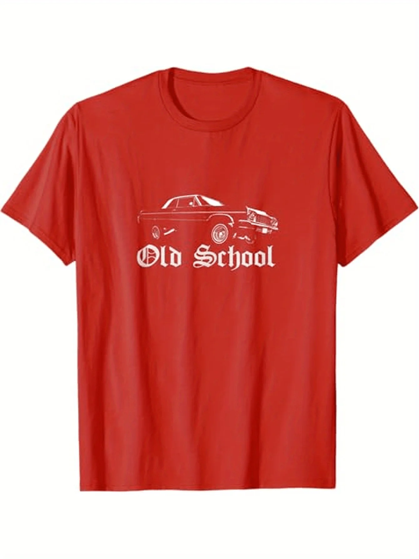 

Vintage Old School Cholo Mexican with Classic Lowrider Car&70s/80s Retro Style-100% cotton round neck printed men's T-shirt.