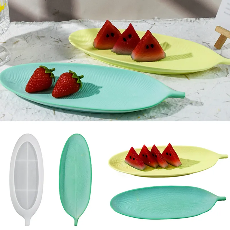 DIY лист поддон силиконовая форма гипсовый лоток для хранения ювелирных изделий настольный орнамент смола эпоксидная форма домашние ремесленные инструменты для украшения