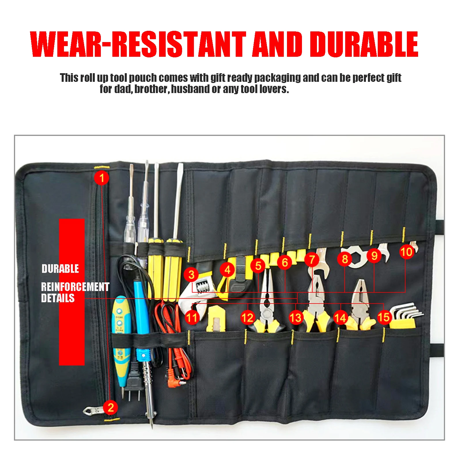 Accessories Tools Pouch Case Organizer Holder Pocket Storage Bag Thickened Multifunction Portable Oxford Cloth Black Toolkit