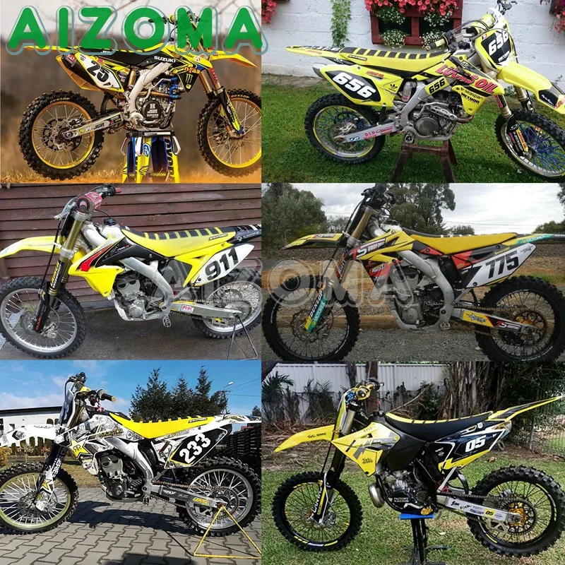 For Suzuki DR650 DRZ RM RMZ RM-Z 650 125 250 450 650 Yellow Universal Off-Road Dirt Bike Rubber Vinyl Gripper Soft Seat Cover view 6