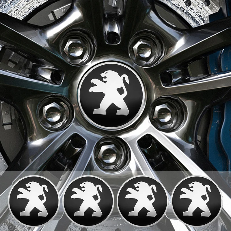 Conjunto de 4 Peças de Tampas de Centro de Roda de 60MM para Peugeot 108 208 301 306 3008 RCZ 407 205 5008 806 3008 4008 Acessórios