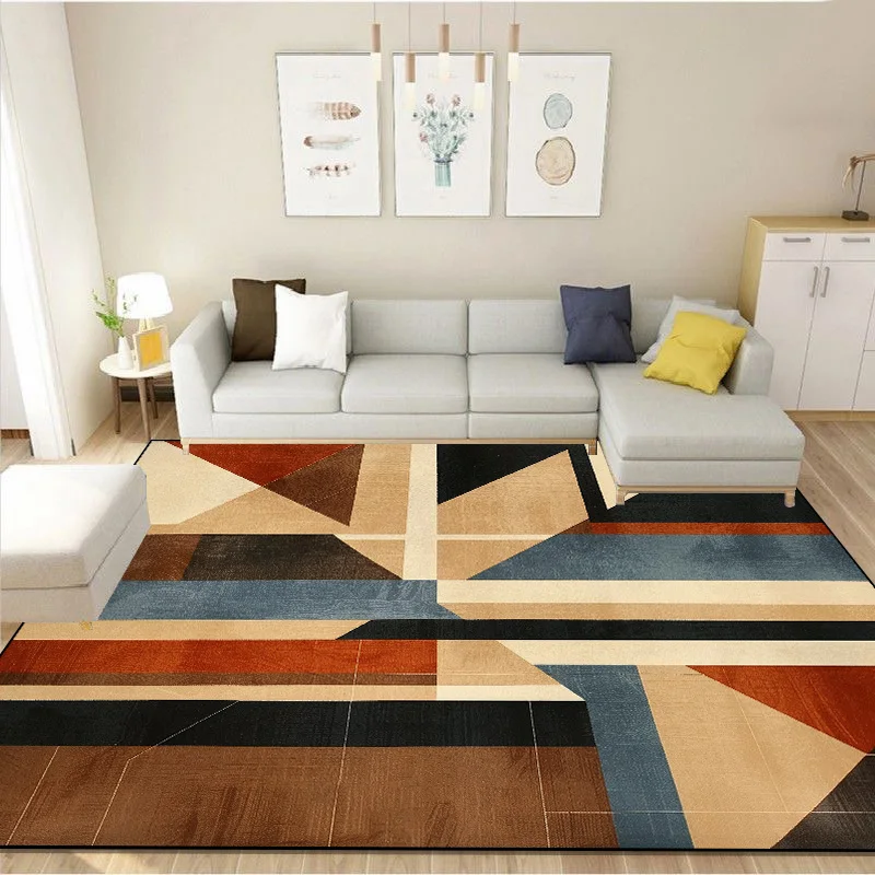 Modern Nordic Geometry Rug for Living Room Decoration Home Bedroom Decor Carpets Coffee Table Non-slip Floor Mat ковер tapete 러그