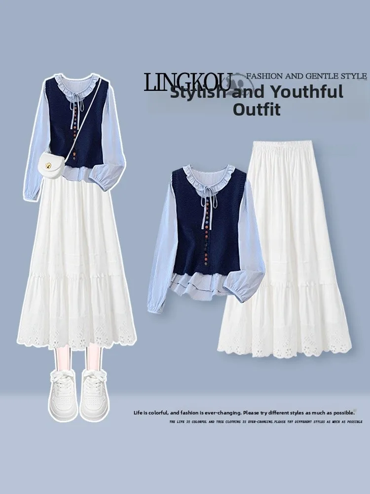 

Soft Sle plus Size Autumn Set Women's Ensemble Long Sve round Ne Loose Fit Casual Faion Ensemble Two-Piece Suit