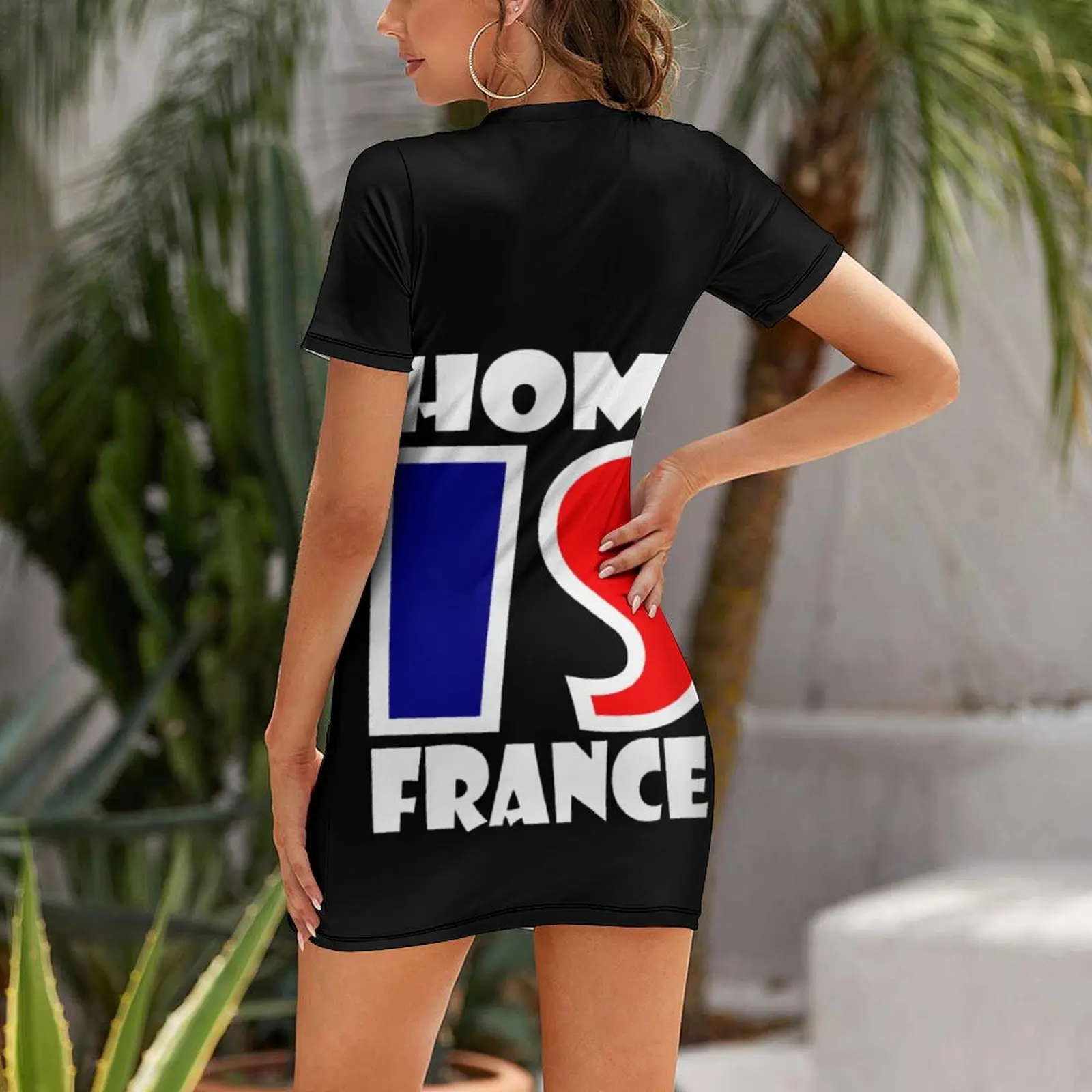 République Française France Flag 10 Short Sleeved Dress Classic Sexy  Woman's Dress Humor  Vacations Suspender Dress