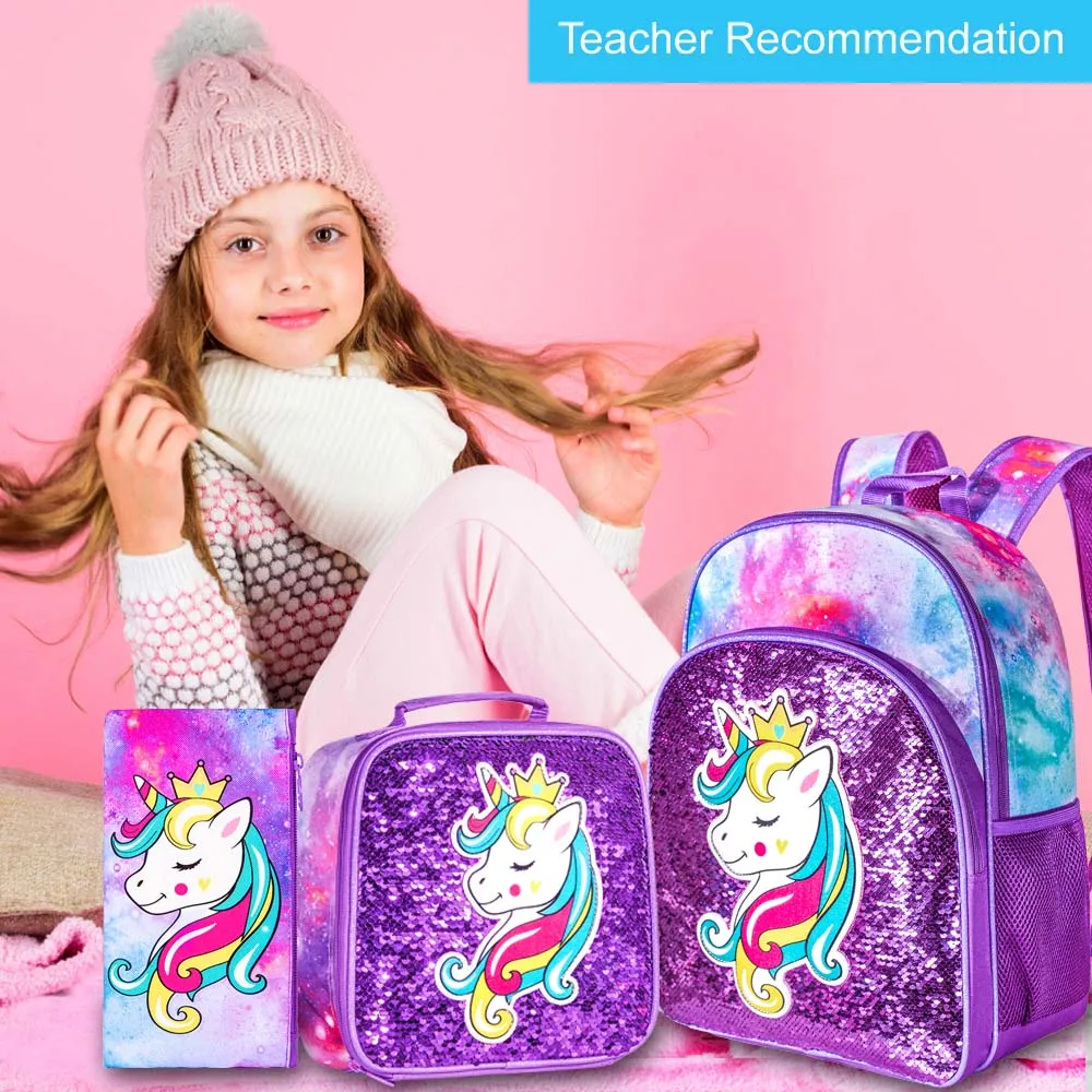 3PCS Backpack for Girls Boys, 16\