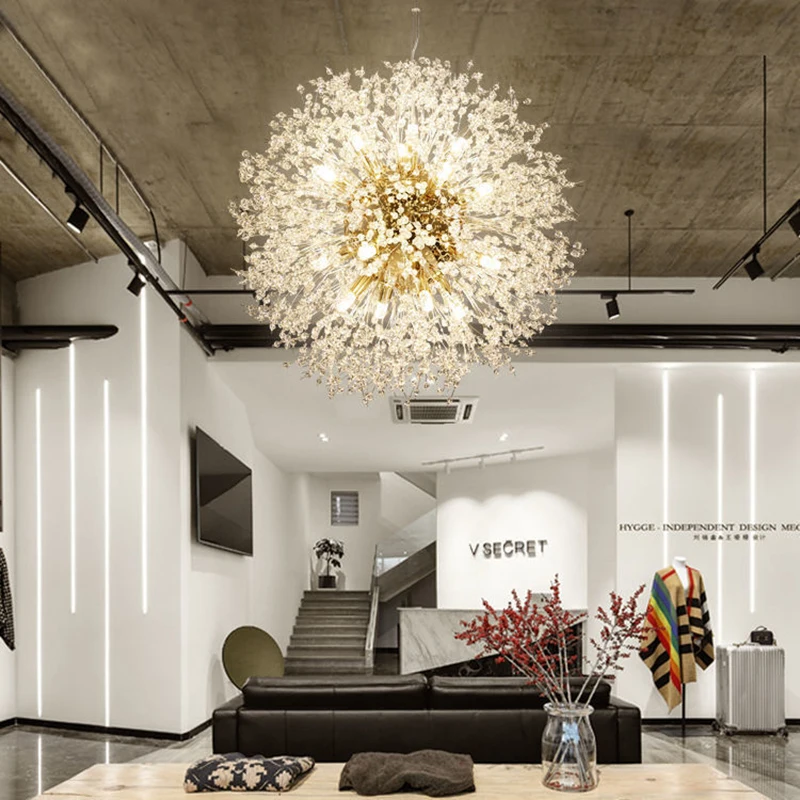 

Modern Chandelier Lighting Pendant Lamp Crystal Dandelion For Living Room Dining Room Home Decoration led Ceiling Lamp