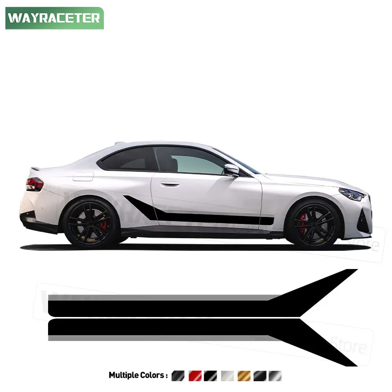 2 Pcs M Performance Door Side Stripes Sticker For BMW 2 Series Coupe 2022 2023 2024 G42 M240i 220i 230i Sport 2025 Accessories