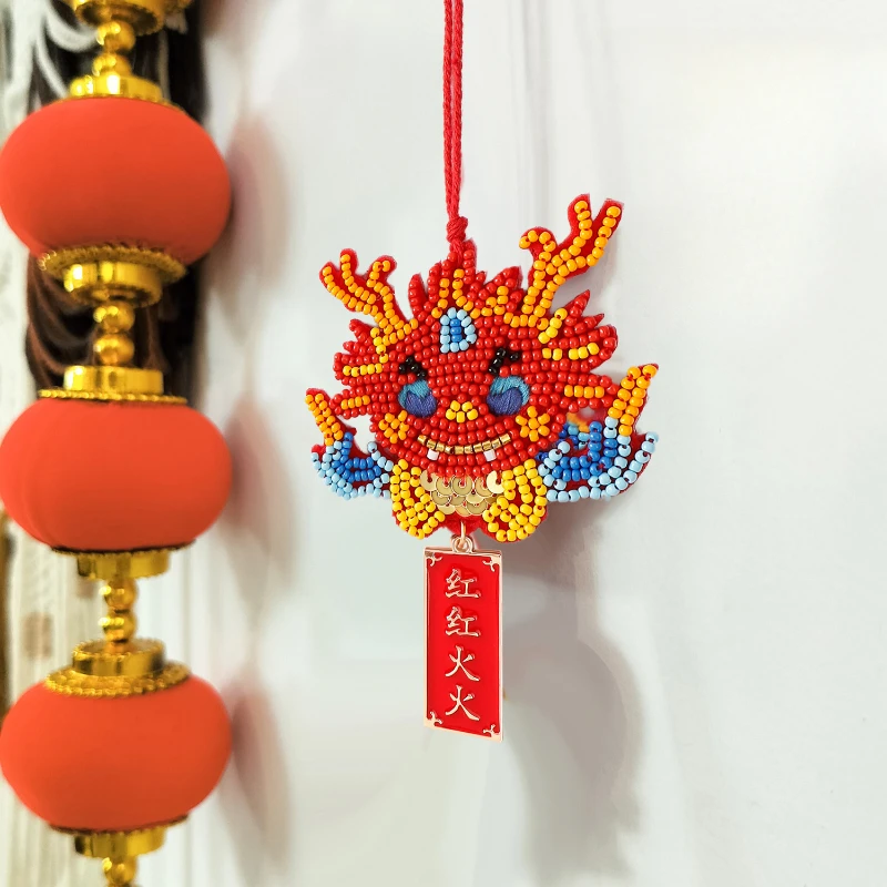 

Handmade Miao Embroidery Car Pendants Chinese Style Dragon Bag Pendants