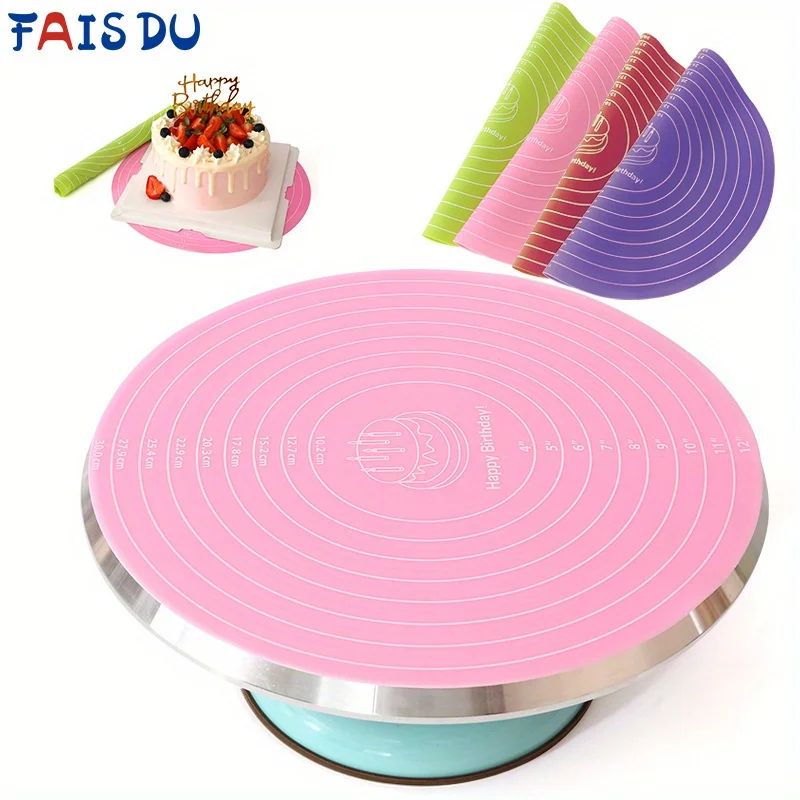 Cake Turntable Pat Silicone Baking Mat For Cake with Size Non-stick High Temperature Resistant Bake Tool Kitchen Gadget