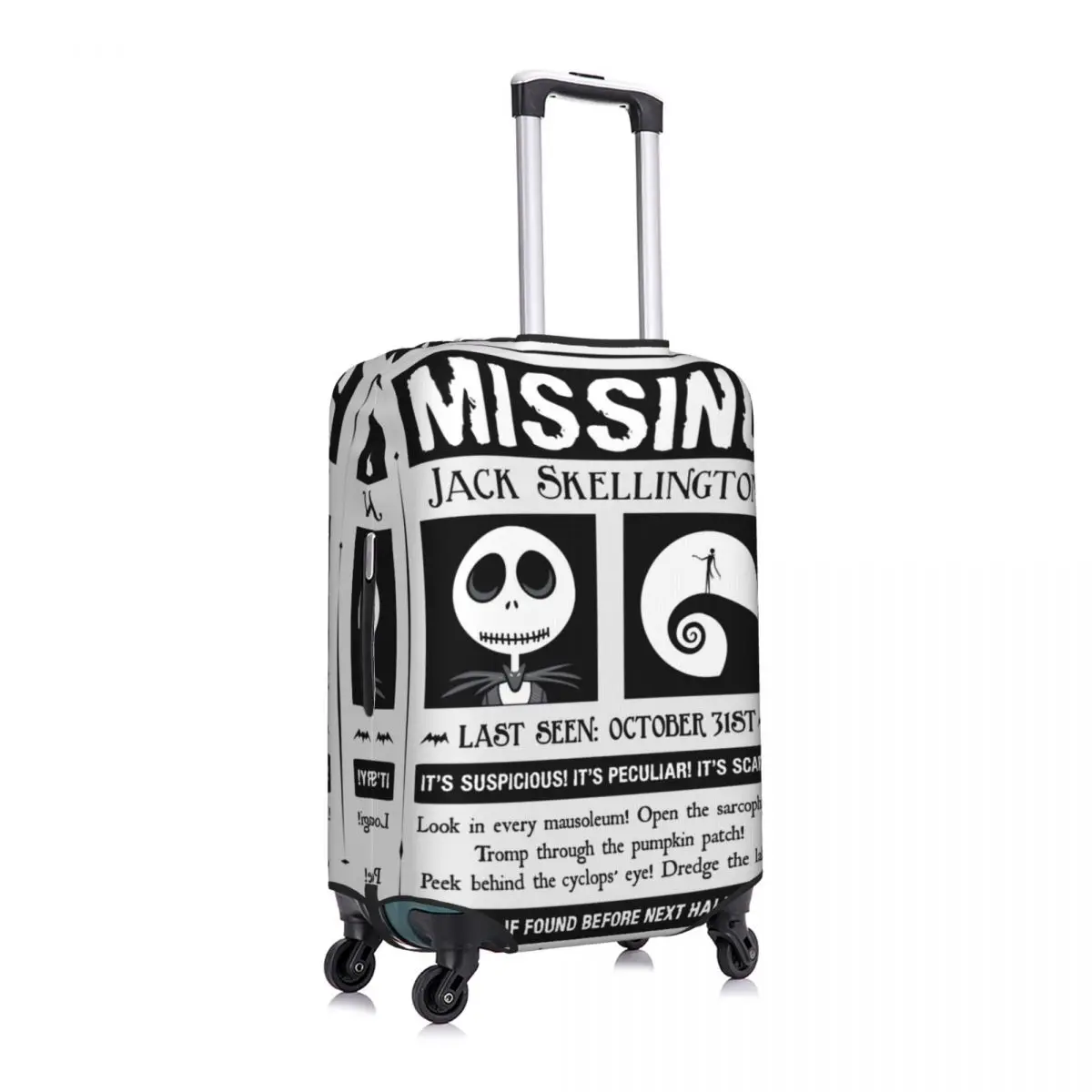 Custom Nightmare Before Christmas Luggage Cover Elastic Jack Skullington Travel Suitcase Protective Covers Fits 18-32 Inch