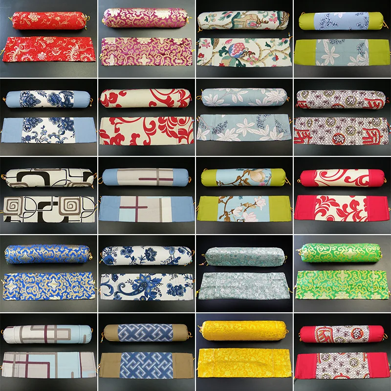 2pcs Cylindrical Pillow Case Cotton Neck Bolster Headrest Pillow Cover Sofa Backrest Cylinder Waist Cushion Cover No Fillings