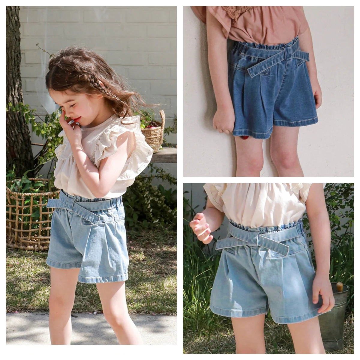 

Mother Kids Girl Denim Shorts Baby Straight Jeans Shorts Summer Casual Shorts Pants Summer Toddler Children's Clothes