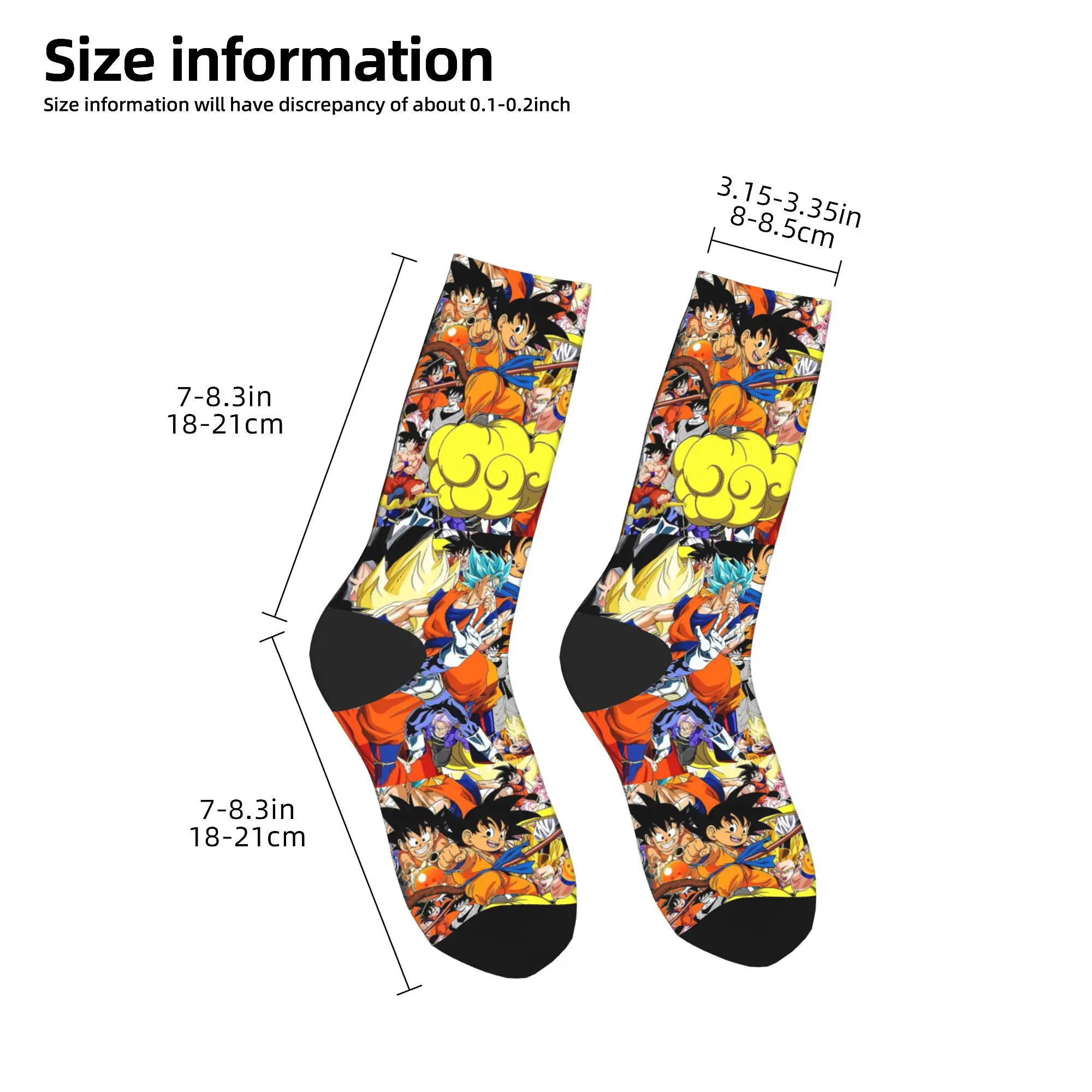 Dragon Ball Z Goku Vegeta DBZ Socks Men Women Fashion  Socks High Quality Spring Summer Autumn Winter Middle Tube Socks Gifts