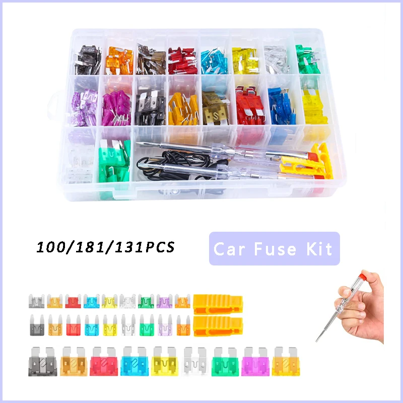

100/181/310Pcs Auto Car Blade Fuse Automobile Car Security Fuse Standard Assortment Kit for RV/Marine/Truck
