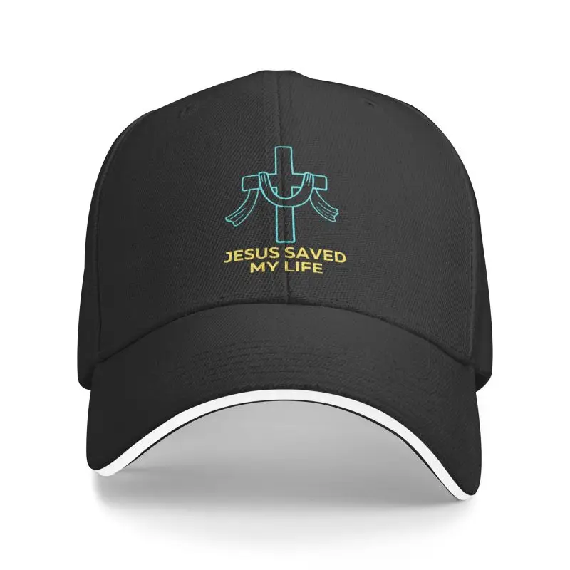 

Personalized Jesus Saved My Life Christian Saying Baseball Cap for Men Women Breathable Dad Hat Streetwear