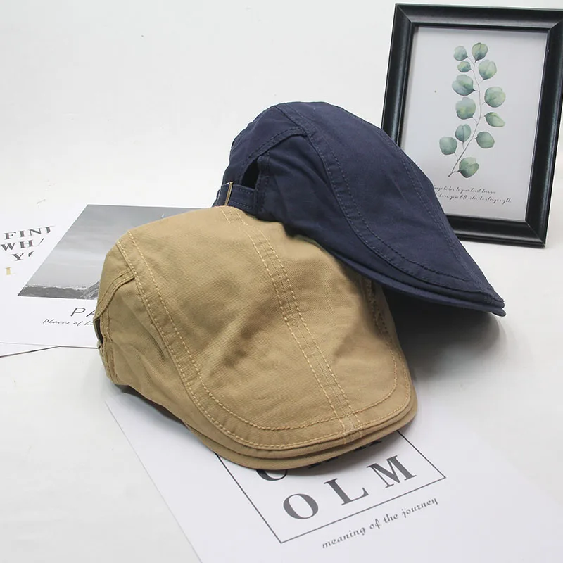 2023 New Fashion 100% Cotton Ivy Caps Spring Autumn Advance Cap Letters Embroidery Women Gastby Cap Korea Style Men Beret Hats