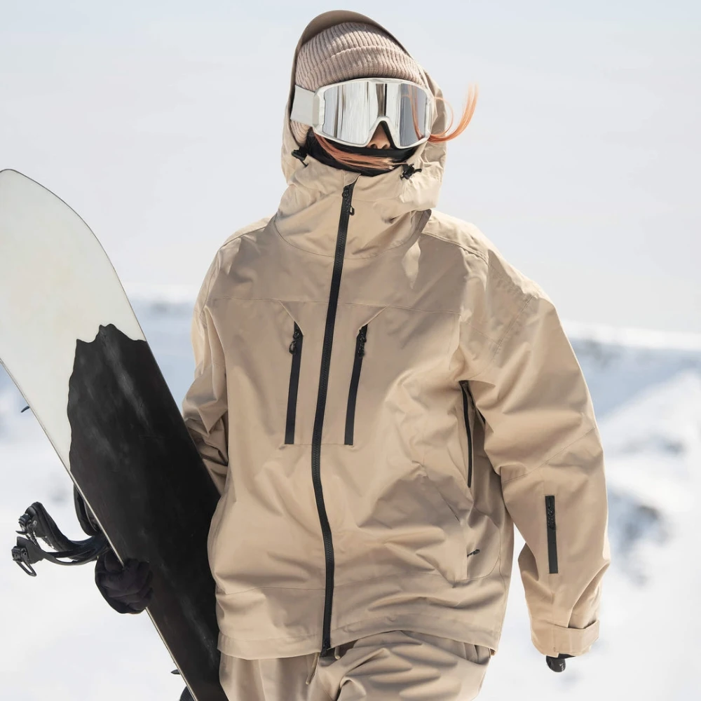 

GSOU SNOW Men Chest Zippers Skiing Jacket Insulated Snow Coat Waterproof Windproof Snowboard Tops Winter Sports Hooded Outerwear