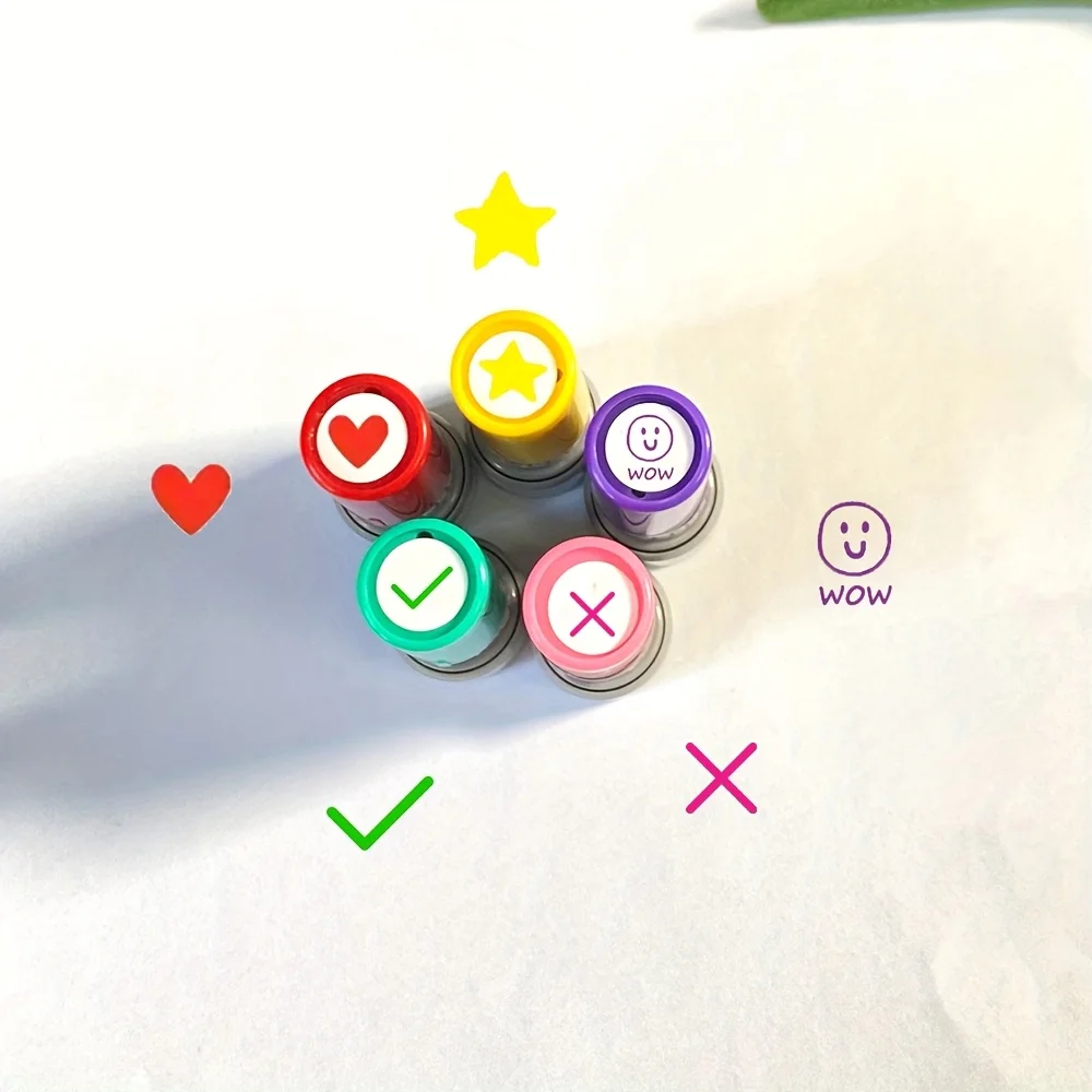 5 Teacher Reward Seal Sets: Scoring, Score Check Marks, Love, Happy Face, Comment, Encouragement, and Praise Teaching Seals