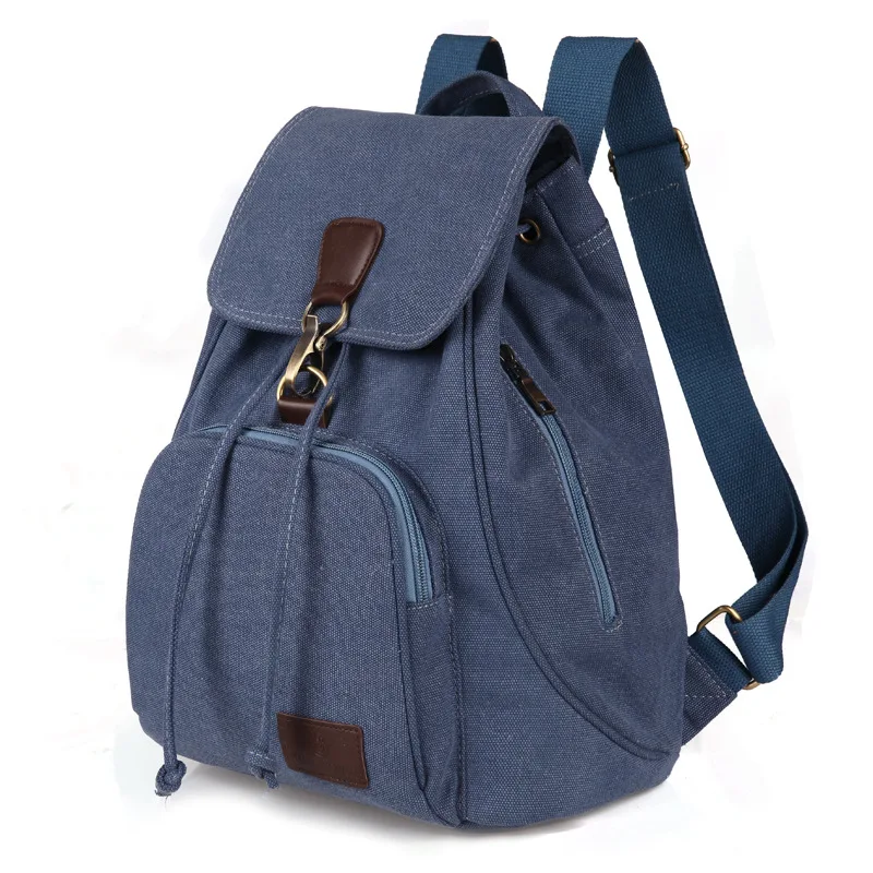 New Outdoor Trval Backpack Retro Trend Girls Fashion Bag Large Capacity College Style Men's And Women's Solid Color Canvas Bag