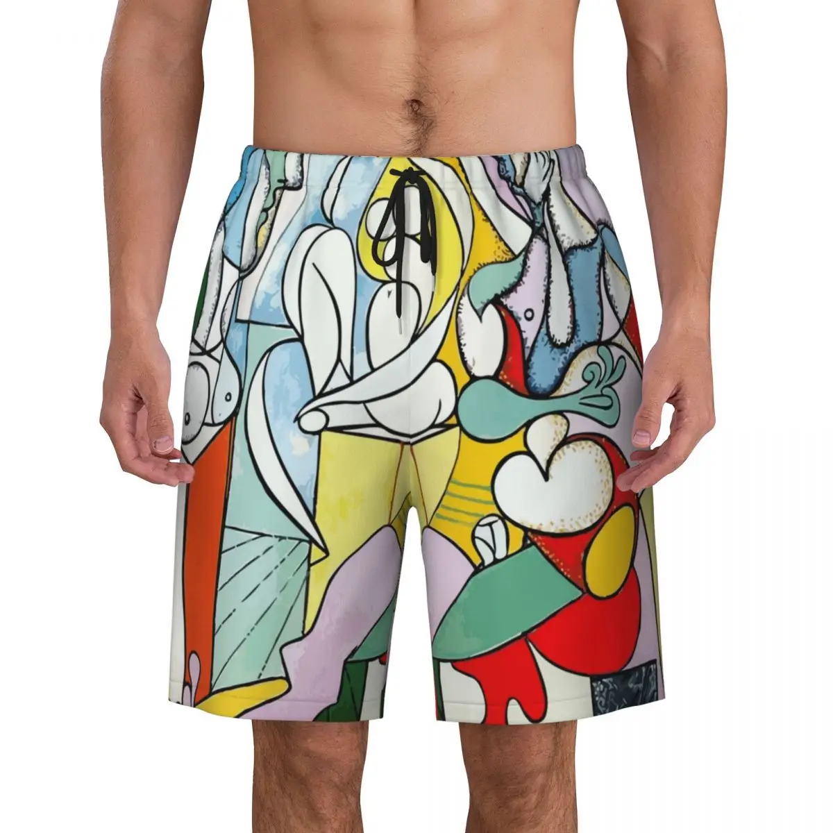 Pantalones cortos de Pablo Picasso para hombre, ropa de playa informal, secado rápido, bañador