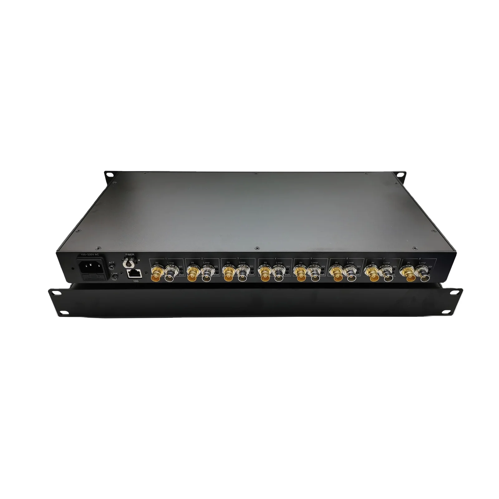 8 Channel 3G SDI Fiber Converter with 10G Ethernet and Loop Out LC Connector 20KM sdi fiber extender multiplex