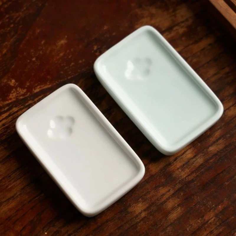 Portable Ceramic Paint Palette Ink Plate Chinese Calligraphy Inkstone Tray Watercolor Painting Art Craft Drawing Accessory