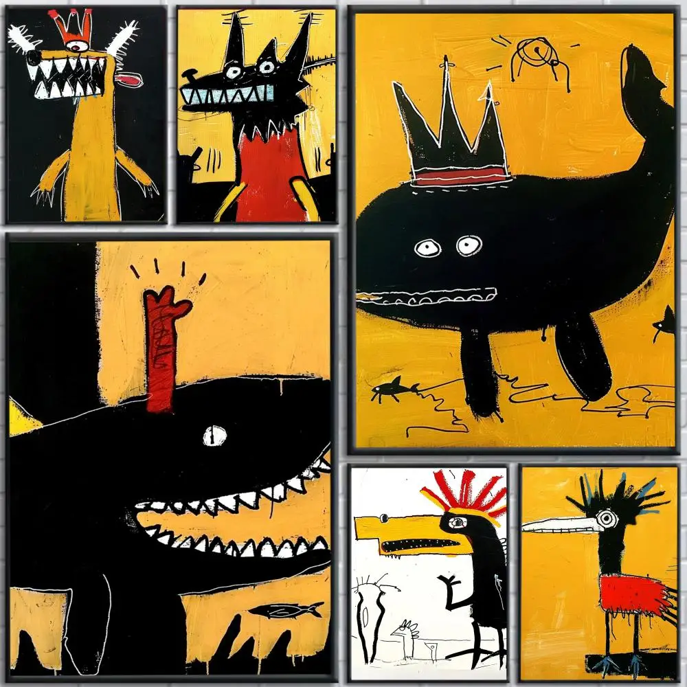 Póster artístico de J-Jean M-Michel BasquiatS, póster con impresiones, decoración para el hogar, dormitorio y sala de estar