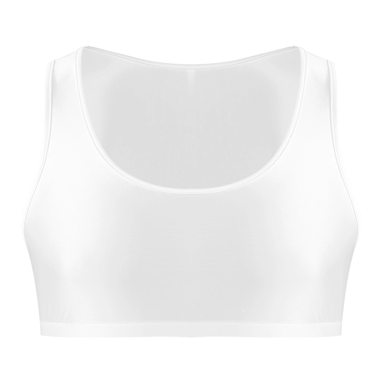 Mens Glossy Crop Tops Sleeveless Solid Color Tanks Sports Yoga Gymnastics Workout Fitness Exercise Vest Tops Beachwear Swimwear