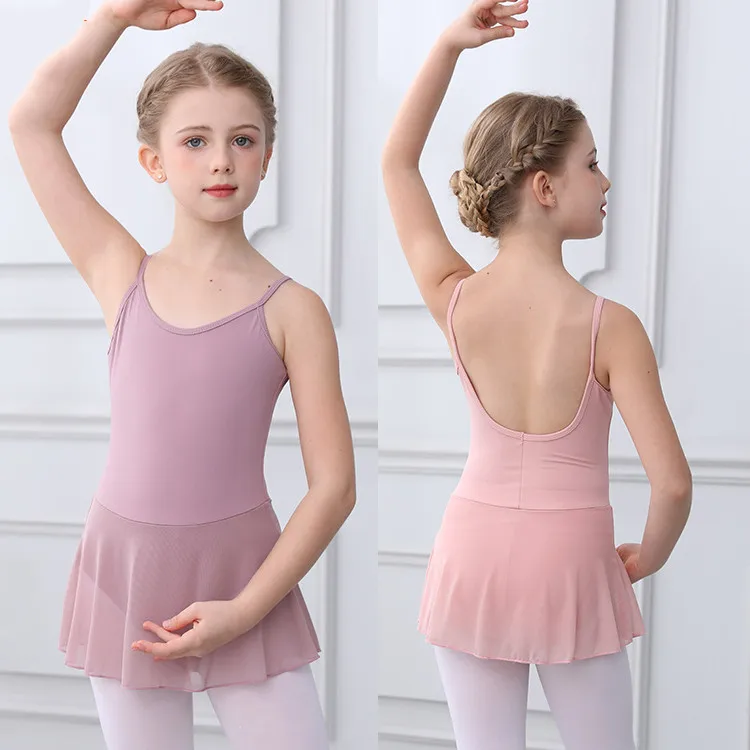 Justaucorps de ballet pour filles, robe caraco classique, jupe pour filles, vêtements de danse, maillot de bain lyrique, costume de batterie de ballerine, vêtements de danse pour enfants, nouveau