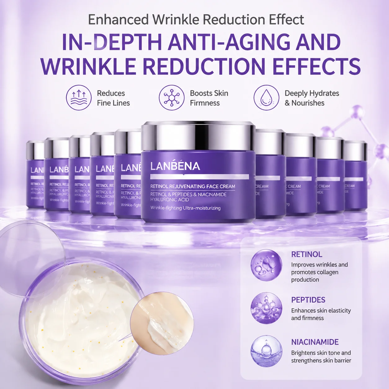 LANBENA Retinol Tagescreme mit LSF 20, Sonnenschutz, Anti-Aging, Feuchtigkeitspflege, 30g – Detail 2