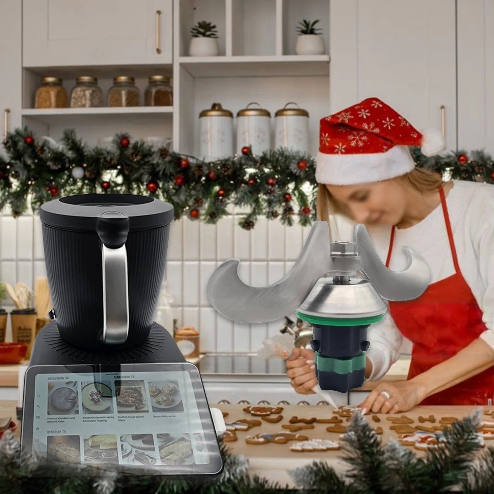 شفرة عجان من الفولاذ المقاوم للصدأ شديدة التحمل لـ Thermomix TM7 - شفرة خلط سميكة ومتينة للدقيق والعجين الناعم والمعجون