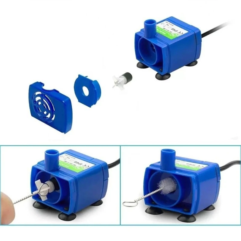 3 pezzi Set spazzole per pulizia Pet Cats Fontanelle Acqua Pompa sommergibile Tubo Tubo Detergente per bottiglie Strumento