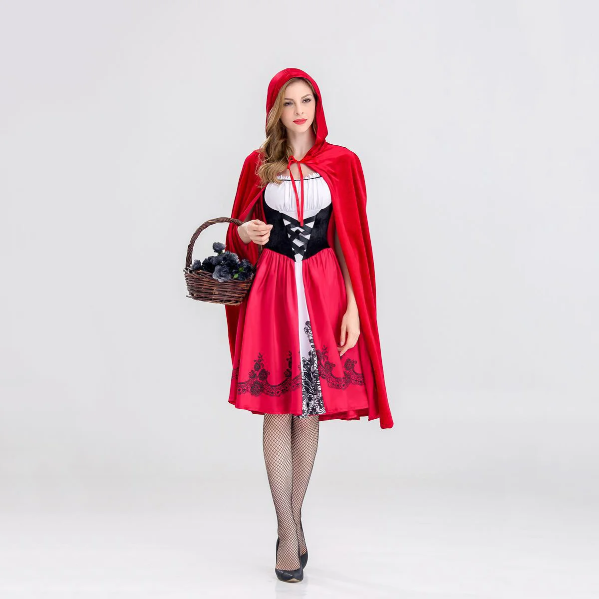 

Queen Costume Dress With Hooded Cape For Women Halloween Theme Party Role Play Cosplay Festival