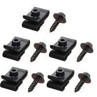 10Pcs/set Car Screw Base U-Clips Car Bumper Fender Trim Panel Fastener Leaf Board Trim Clips For Toyota RAV4 For Prius For Yaris