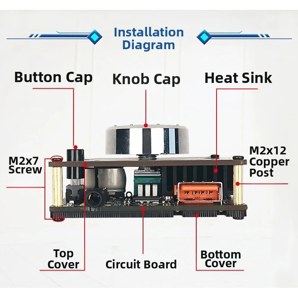 ZK-1002M Digital For amplifier Board 100W x 2 Dual Channel with AUX USB PC Input for Speaker Driver Applications