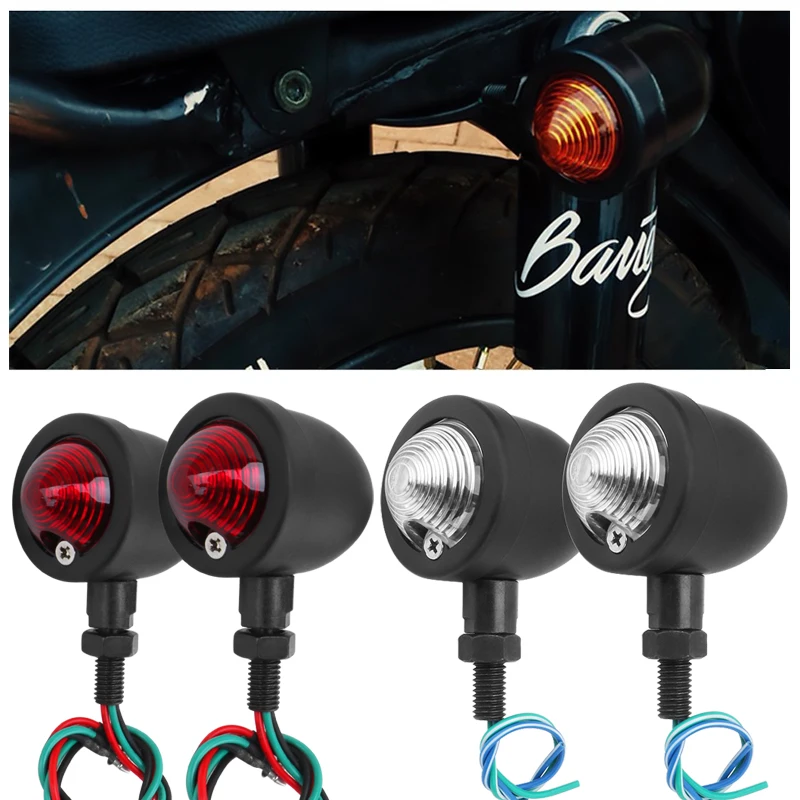 Motorcycle Bullet Indicator Turn Signal Light Blinker Lamp Universal For Harley BMW Honda Yamaha Cruiser Bobber Chopper 2 Pcs