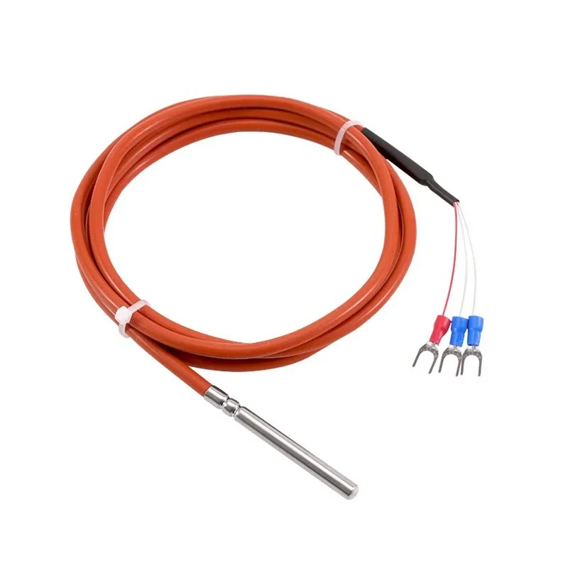 Two or four wire pt100/pt1000 temperature sensor platinum thermal resistance, silic-one wire waterproof probe
