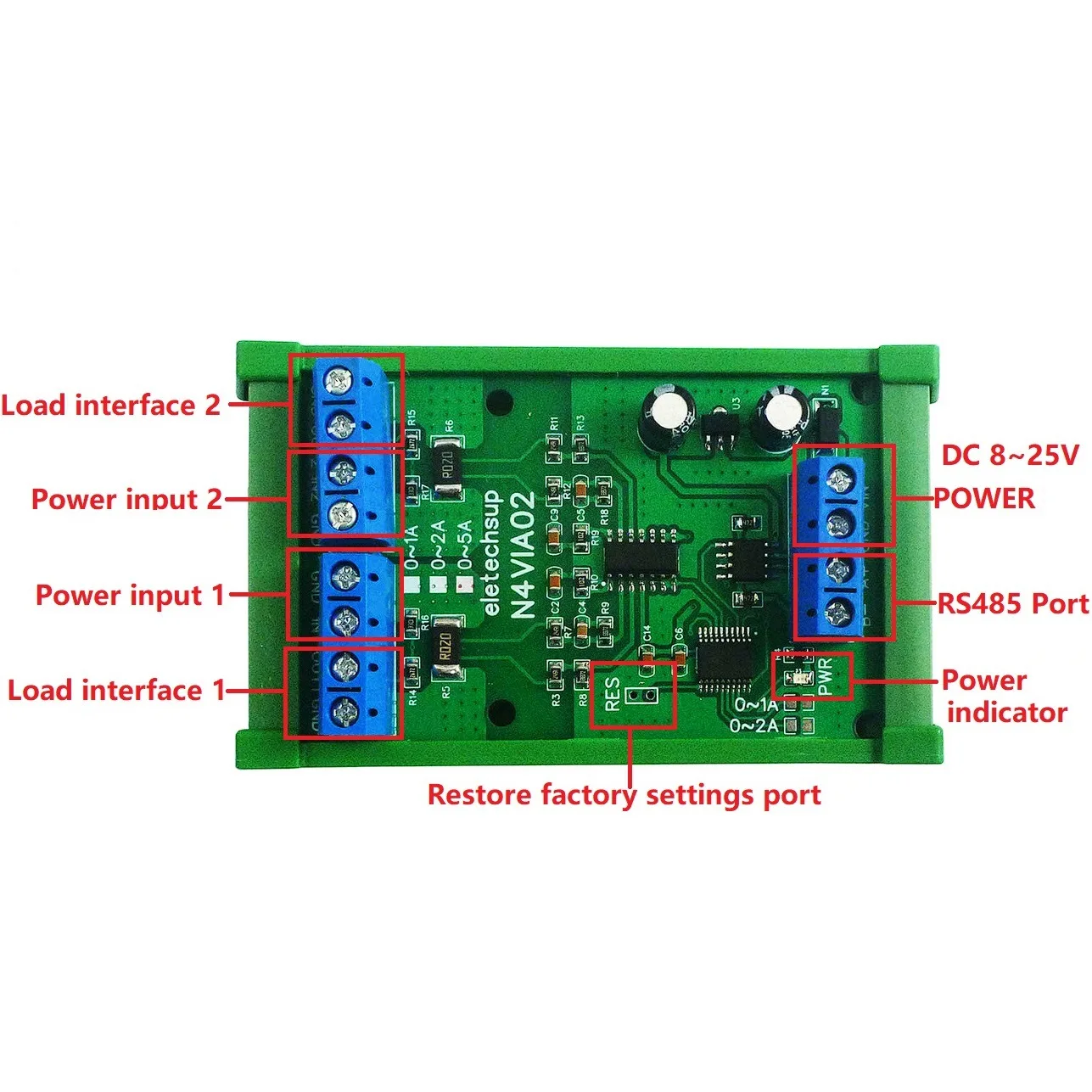 3 In 1 RS485 Multifunctional Modbus RTU Ammeter & Voltmeter 0-30V Voltage Signal Measurement 1A 2A 5A Current Collection Module
