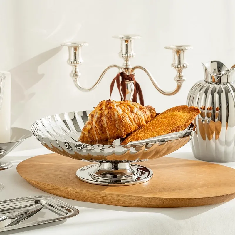 European-Style Home Decoration Kitchen Tableware Living Room Desktop Fruit Platter Light Luxury Hotel Restaurant Service Tray