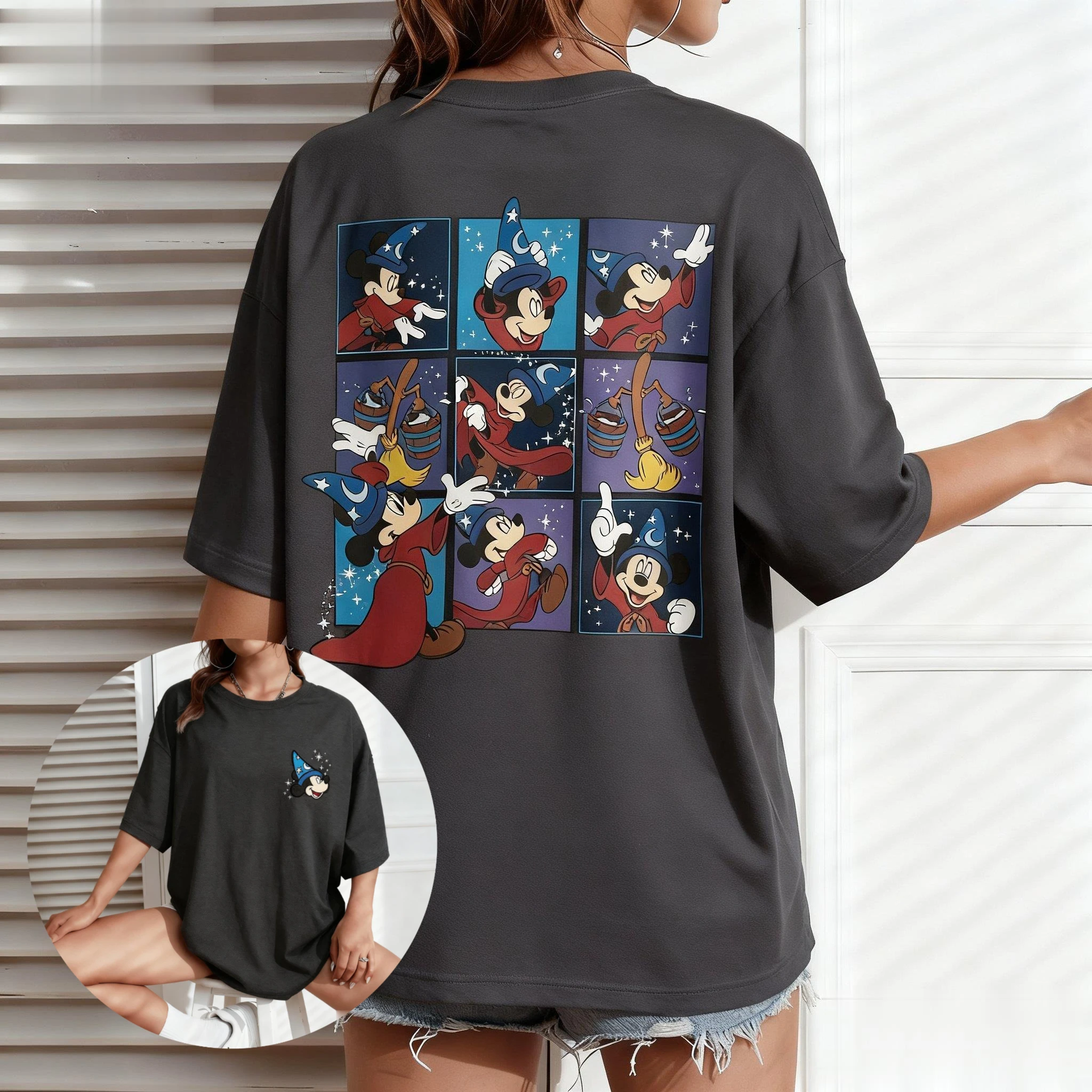 

Футболка с принтом Микки Мауса для мужчин и женщин, винтажный топ с рисунком Диснея, свободная повседневная летняя модная футболка с короткими рукавами, уличная одежда