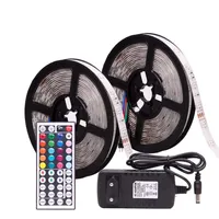 RGB 5050 SMD 2835 LED Strip Light Flexible Ribbon RGB Stripe 5M 10M 15M tape kit