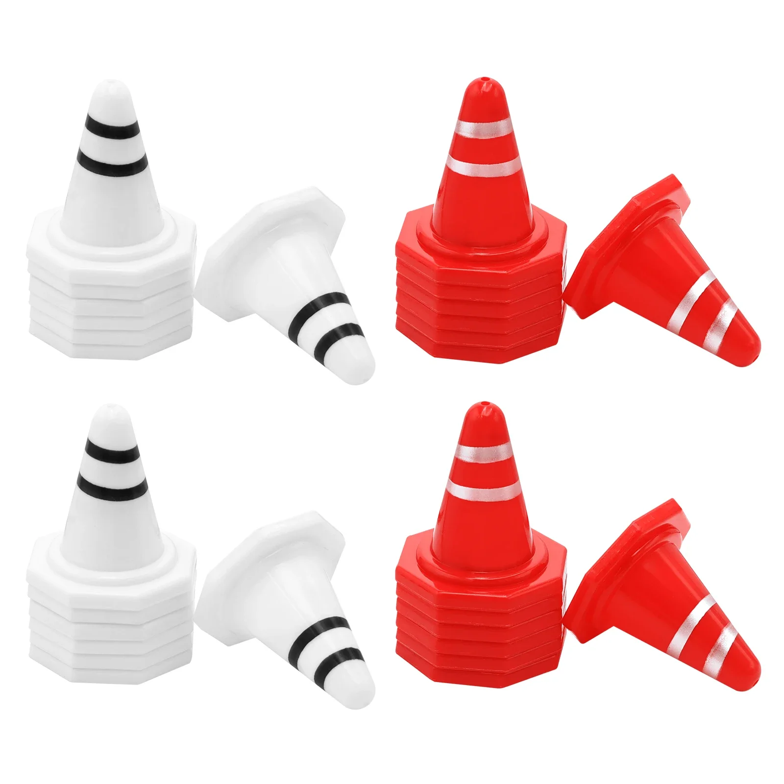 Drift Racing Track Plastic Mini Traffic Cones Toy Red White Light Weight for Kids Sports Training for 1/16 1/18 1/24 1/28 RC Car