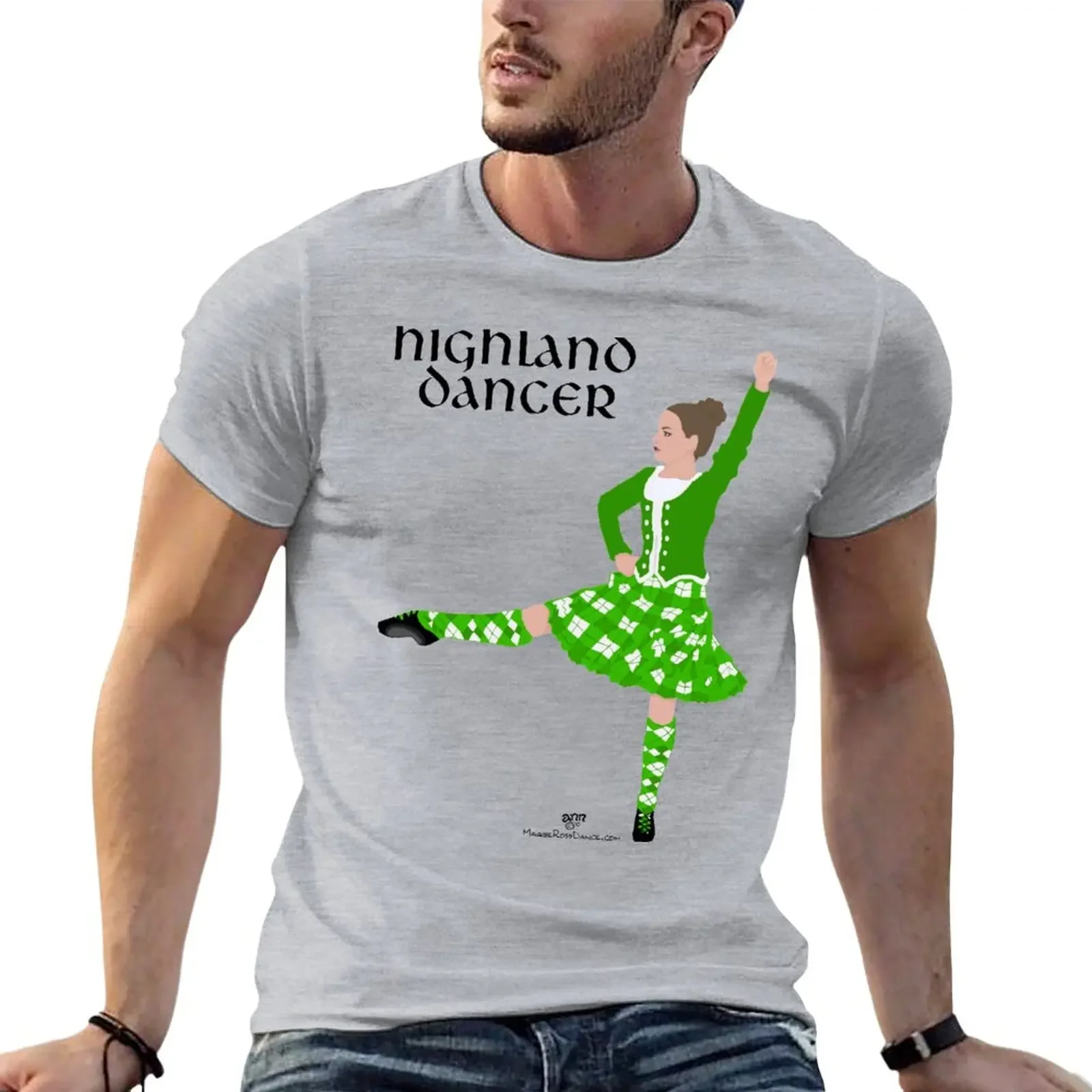 Scottish Highland Dancer Green T-Shirt kawaii clothes shirts graphic tees plain white t shirts men