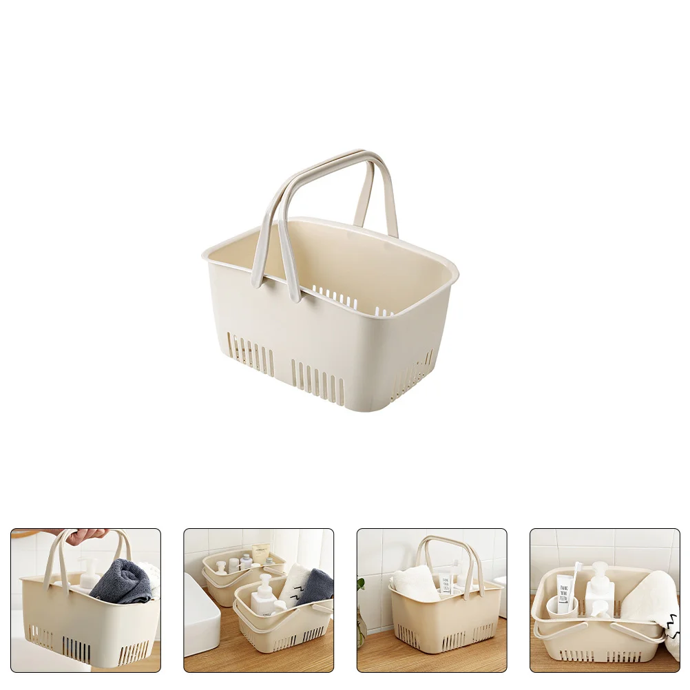 

Portable Hollow Bathroom Storage Basket Handheld PP Basket for Toiletries Sundries Organizer Household Storage Container