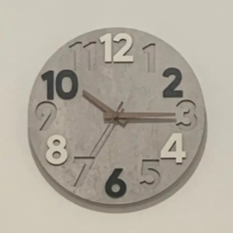 Round Silent Wall Clocks Fashion Double Layer Digital Timepiece Shade-less Hanging Watch Household Bedroom Minimalist Decoration