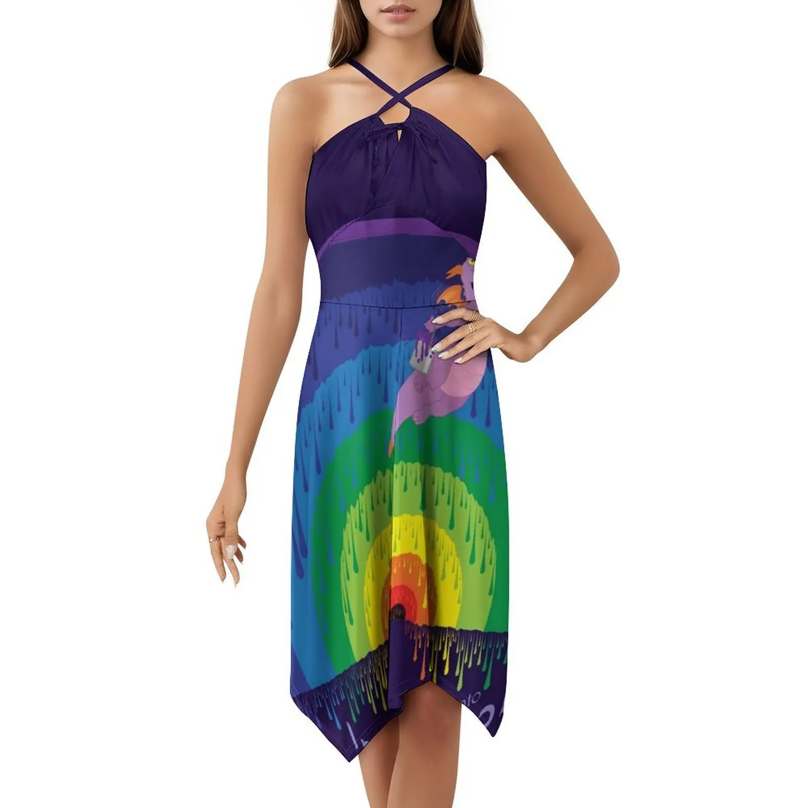 Journey Into Imagination-Painting The Dreamport Women's Hip Hop Streetwear Dress Graphic Print Party Club Wear Figment Figment